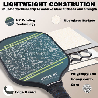 Professional Pickleball Paddle Set with Fiberglass Paddles and Polymer Honeycomb Core - Ideal for Outdoor Games, Family Fun, and Gifts for Adults