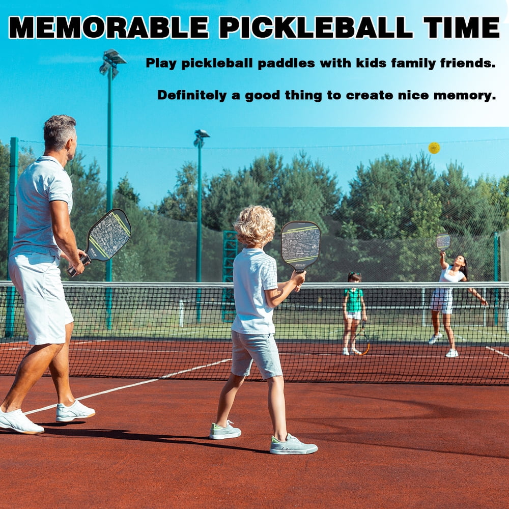 Professional Pickleball Paddle Set with Fiberglass Paddles and Polymer Honeycomb Core - Ideal for Outdoor Games, Family Fun, and Gifts for Adults